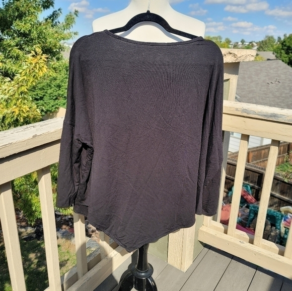 HELMUT LANG Bateau Neckline Long Sleeve Top in Black, sz Small - Picture 8 of 14